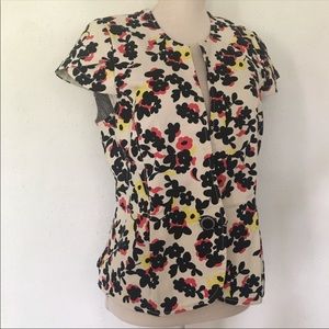 Anthropologie Elevenses Floral vest Style Top